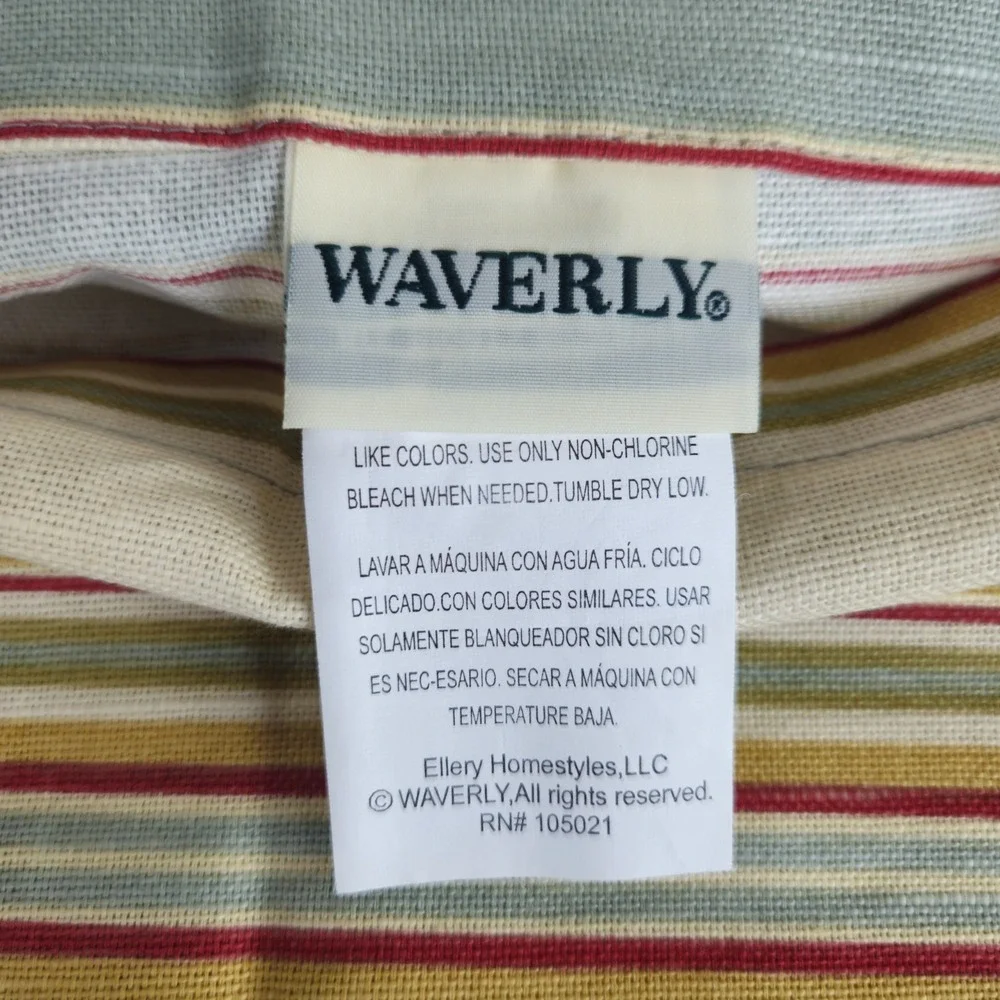 Waverly Euro Pillow Sham  Stripe Flange Traditional Country Coastal Autumn PAIR